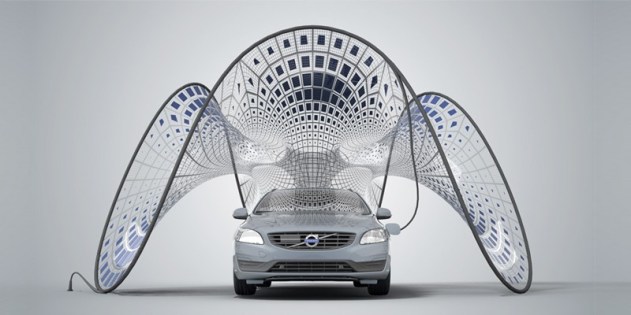 Volvo Pure Tension Concept has Folding Solar Pavilion