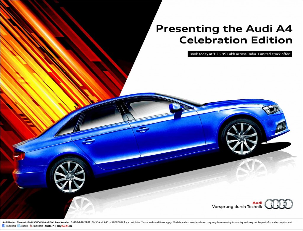 Audi A4 Celebration edition launched at Rs 25.99 lakh