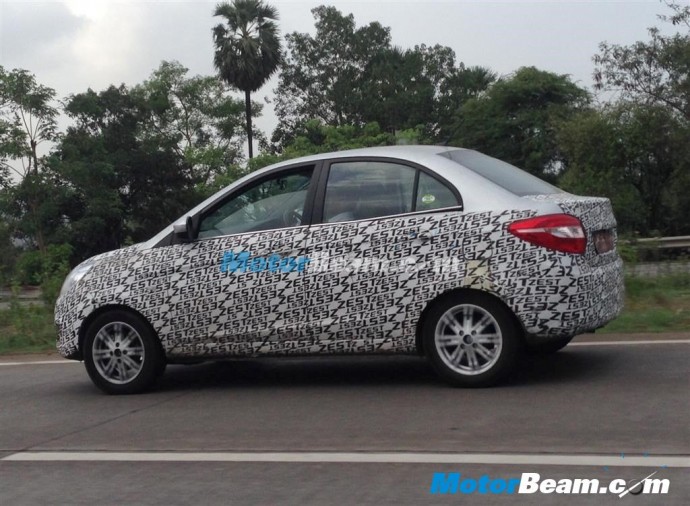 Tata Zest test mule with camouflage